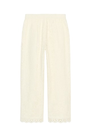 Pantalon en broderie anglaise - Ecru