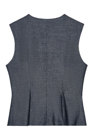 Veste sans manches en lin - Indigo