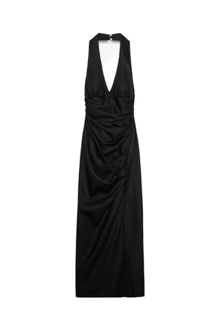 Robe longue en lin - Noir