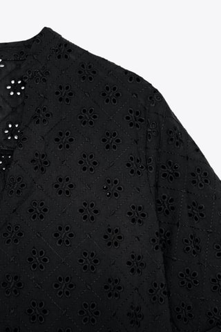 Chemisier en broderie anglaise - Noir