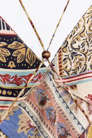 Robe droite - Rouge et écru