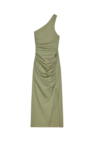 Robe asymétrique en lin - Vert clair