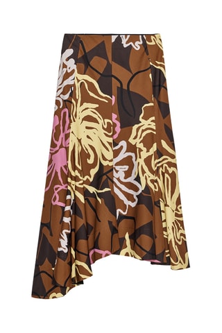 Jupe midi - Marron et Jaune