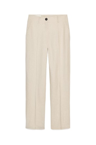 Pantalon droit en lin - Beige