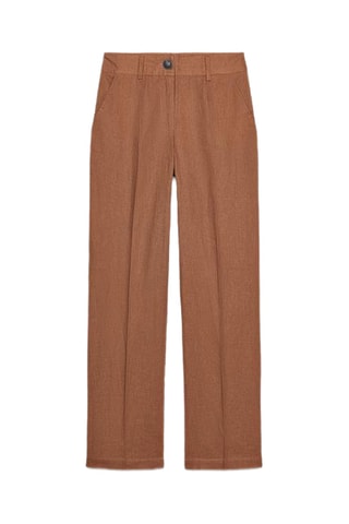 Pantalon droit en lin - Camel