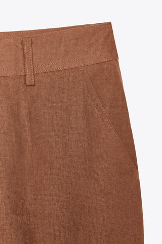 Pantalon droit en lin - Camel