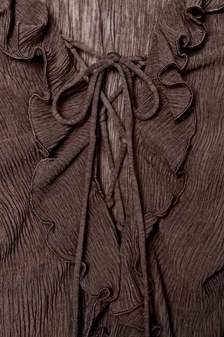 Top plissé - Marron