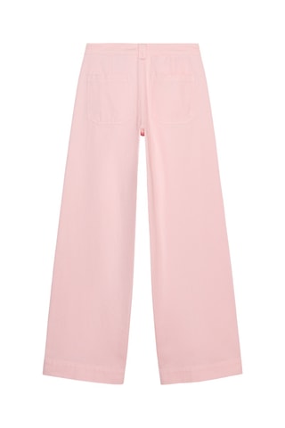 Pantalon wide legs taille haute - Rose poudré