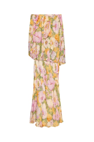 Robe bustier - Rose et vert olive