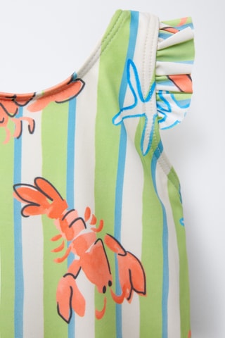 Maillot 1 pièce - Vert et blanc