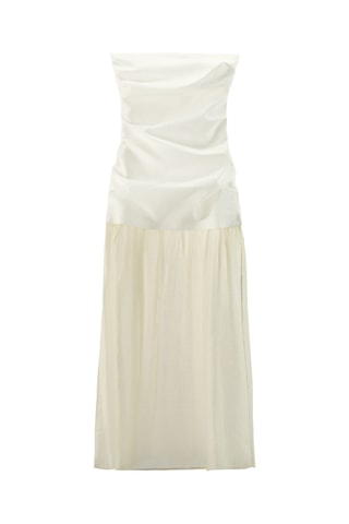 Robe bustier - Blanc et écru