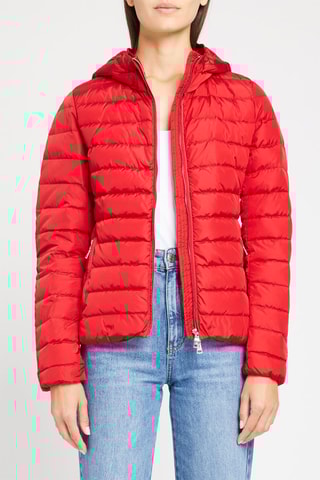 Gewatteerde Jas met Capuchon Rood