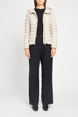 Gewatteerde Jas met Capuchon Beige