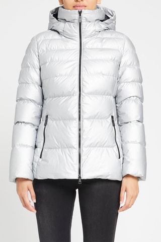 Gewatteerde Jas met Capuchon Zilverkleurig