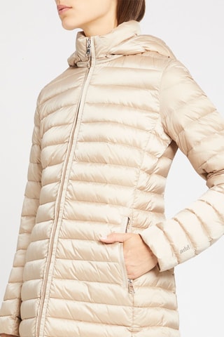 Gewatteerde Jas met Capuchon Beige