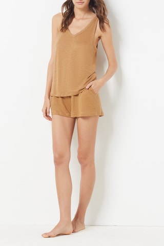 Pyjamatop van linnen Zanzibar. Beige