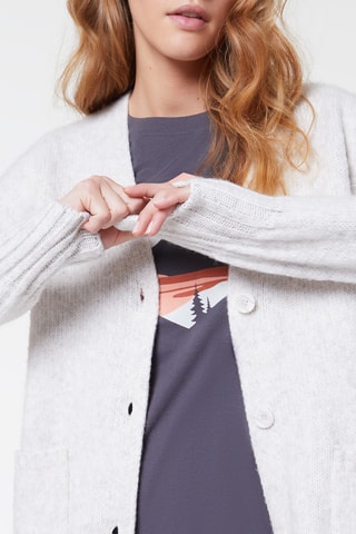 Casaco de malha comprido Loungewear Cinzento-claro