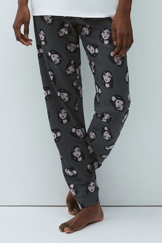 Pantalon casual en coton biologique Mulan Disney Mulalliz - Gis foncé chiné - Undiz