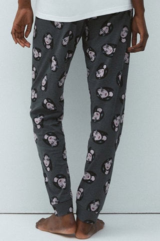 Pantalon casual en coton biologique Mulan Disney Mulalliz - Gis foncé chiné - Undiz