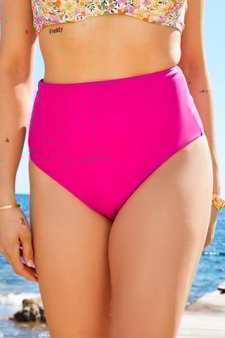 Bikinibroekje Hoge Taille Promesse Fuchsia