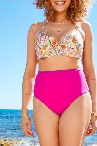 Bikinibroekje Hoge Taille Promesse Fuchsia