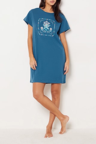 Nachthemd - Petrolblauw