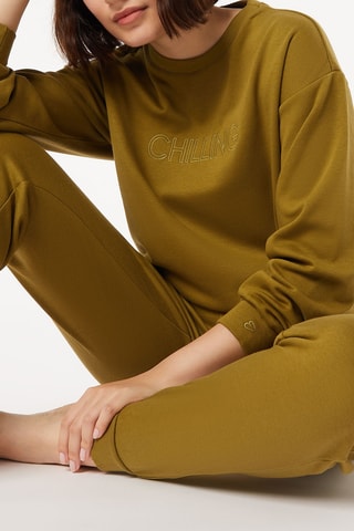 Pyjamabroek met hoge taille Cunta- Kaki