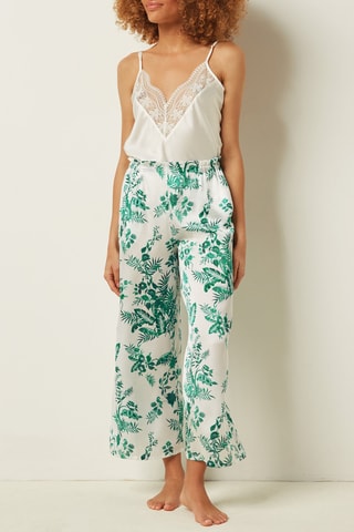 Pyjamabroek hoge taille Greena- Groen