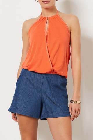 Linnen Top - Oranje