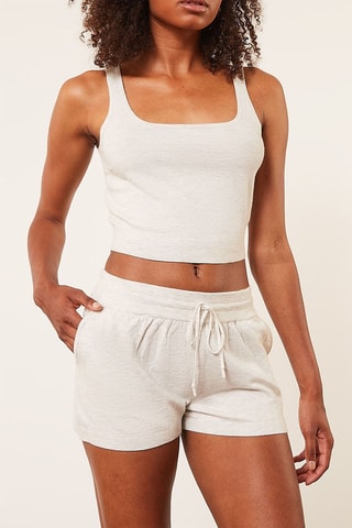 Crop Top Celice Gemêleerd Lichtgrijs