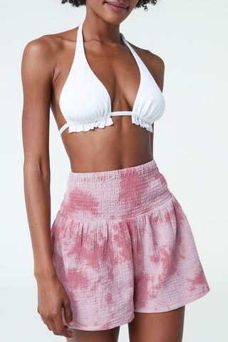 Strandshort met Tie and Dye Effect - Roze