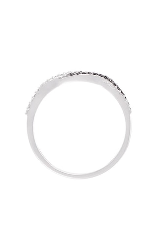 Anel preto e branco Ouro branco, diamantes brancos e pretos