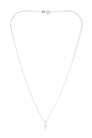 Pendente Mini Croix Ouro branco e diamantes