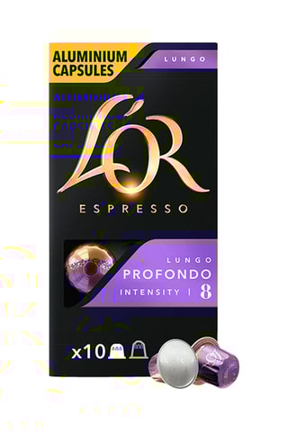 100 cápsulas - Café Profondo - Intensidad 8 - 10 x 10 cápsulas L'Or Espresso
