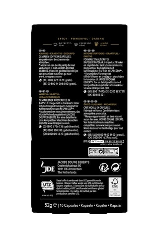 100 cápsulas - Café Lungo Estremo - Intensidad 10 - 10 x 10 cápsulas L'Or Espresso