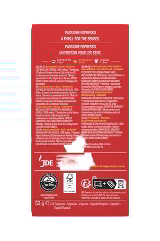 100 cápsulas - Café Passione Espresso - Intensidad 10 - 10 x 10 cápsulas L'Or Espresso