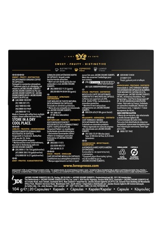 200 cápsulas - Descafeinado - Intensidad 6 - 10 x 20 cápsulas L'Or Espresso