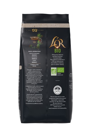 4 x 900 g - Café en grano L'Or ecológico - Intensidad 7