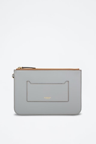 Pochette en cuir d'agneau New Peyton - Gris