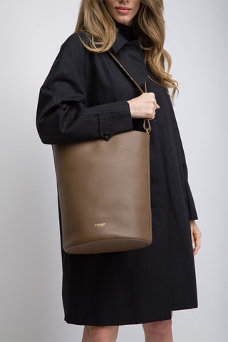 Sac seau en cuir Medium Bucket Lgl - Marron