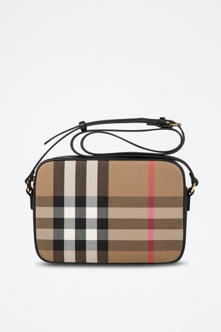 Sac bandoulière Large Camera - Beige et noir