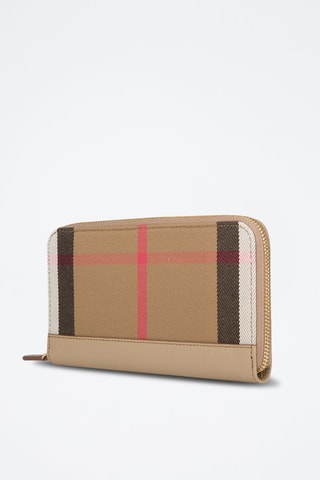 Compagnon en cuir Lg Zip Around  - Beige