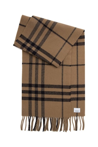 Écharpe en laine Giant Check - Marron