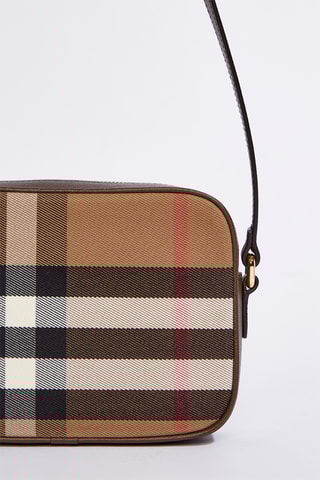 Sac bandoulière en cuir de veau  Caméra - Brun ébène