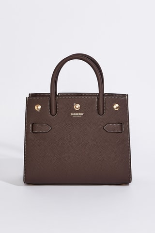 Sac cabas en cuir de veau Handle - Brun argile foncé