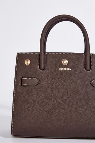 Sac cabas en cuir de veau Handle - Brun argile foncé