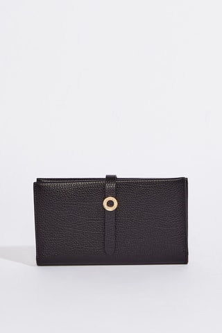 Portefeuille en cuir de veau Ellie - Noir