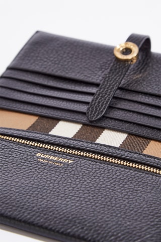 Portefeuille en cuir de veau Ellie - Noir