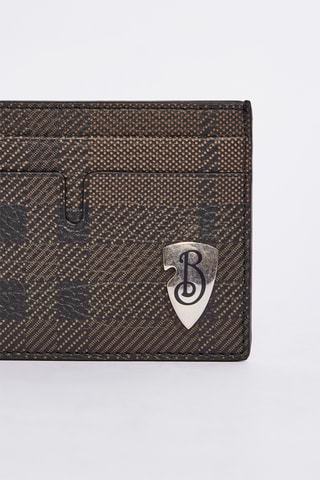 Porte-cartes en cuir de veau Sandon - Noir