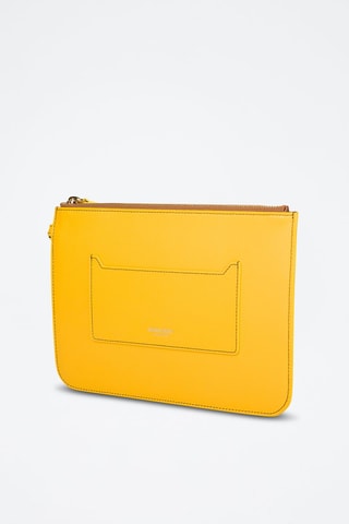 Pochette en cuir d'agneau New Peyton - Jaune